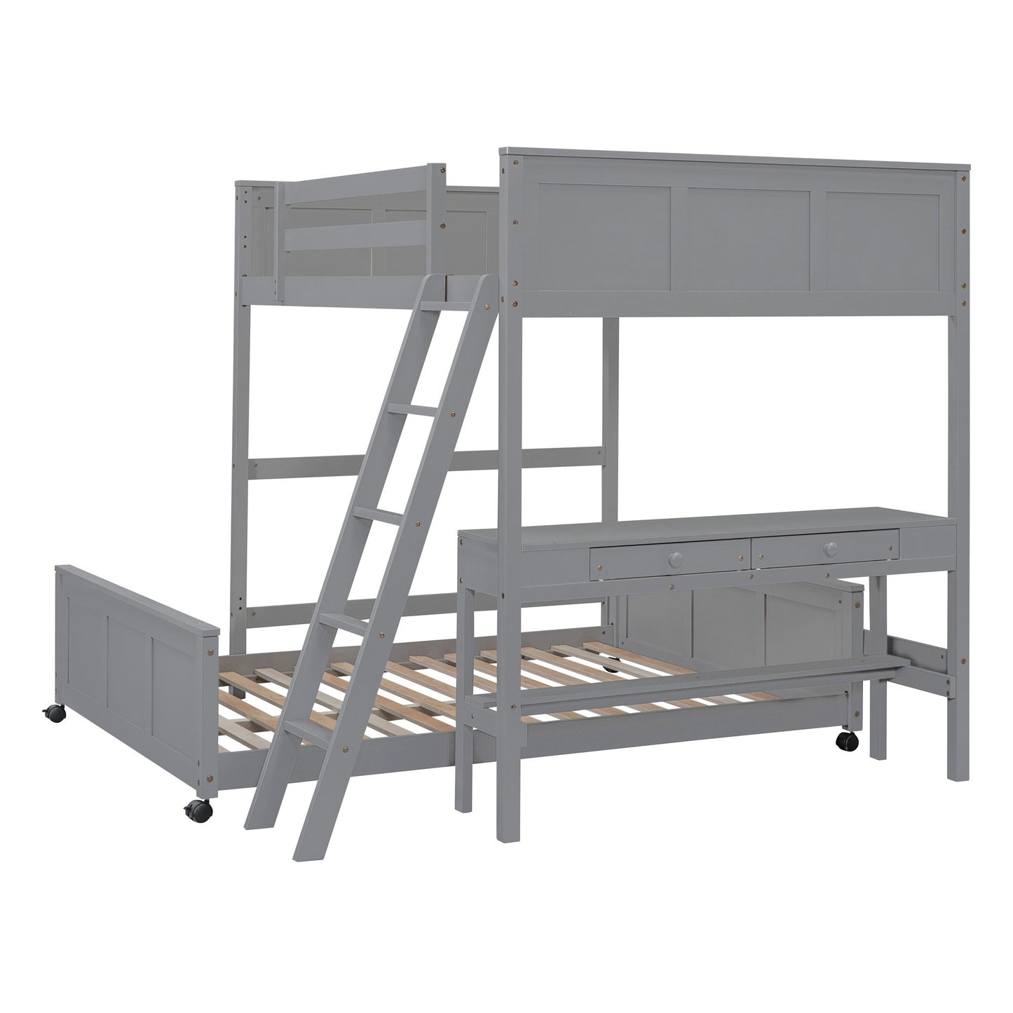Full Over Full Bunk Bed With Desk