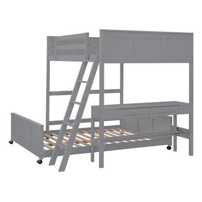 Full Over Full Bunk Bed With Desk