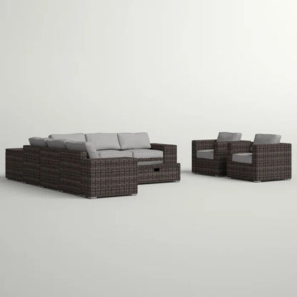 Stylish Rattan Wicker Person Seating Group With Premium Sunbrella Cushions Perfect For Outdoor Entertaining