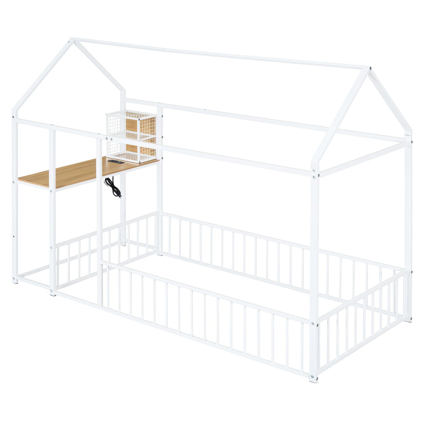 House Frame With Desk, Shelves, Power Outlets And USB Ports