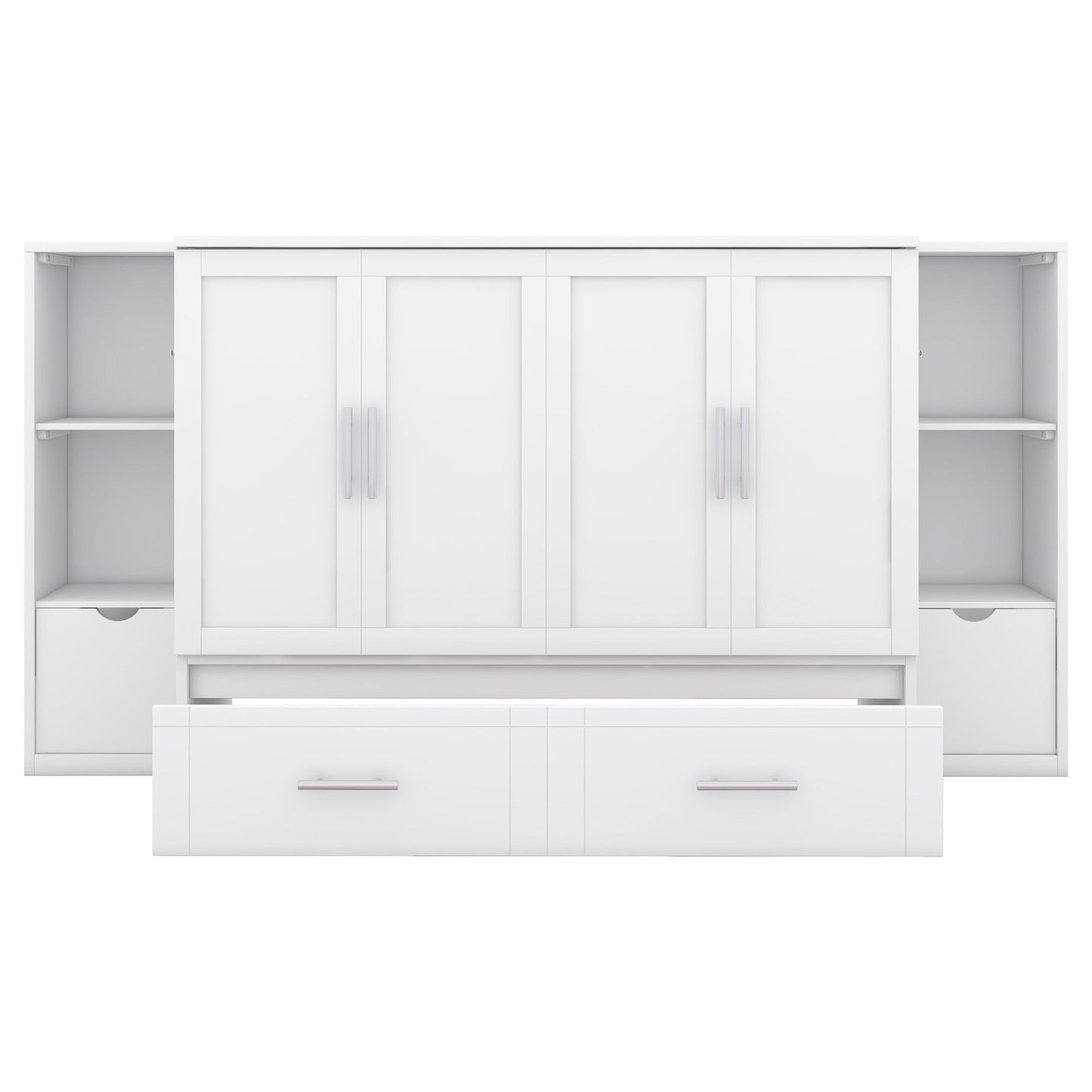 Murphy Bed With Shelves, Drawers And USB Ports