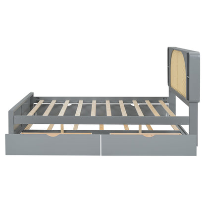 Headboard Bed With 2 Drawers And Trundle