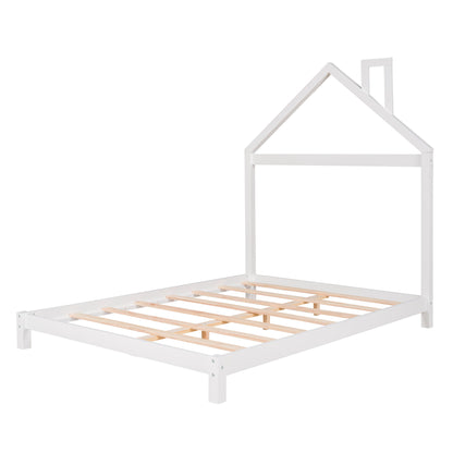Platform Bed With House Shaped Headboard