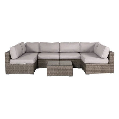Seating Set With Cushions Handcrafted Wicker Design