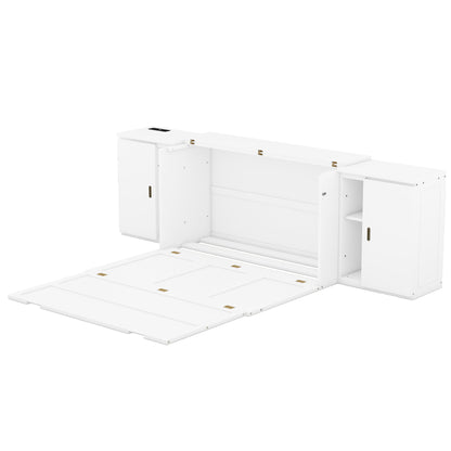 Murphy Bed With Shelves, Cabinets And USB Ports