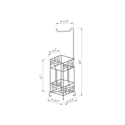 Metal Frame Toilet Paper Holder Stand, Bathroom Tissue Organizer