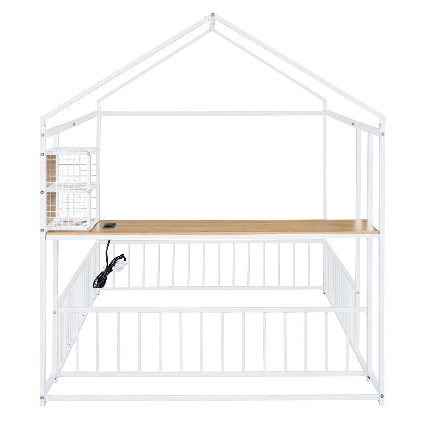 House Frame With Desk, Shelves, Power Outlets And USB Ports