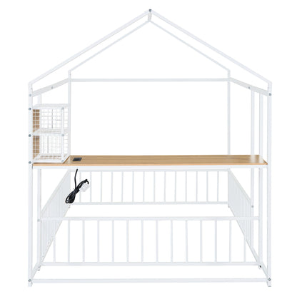 House Frame With Desk, Shelves, Power Outlets And USB Ports