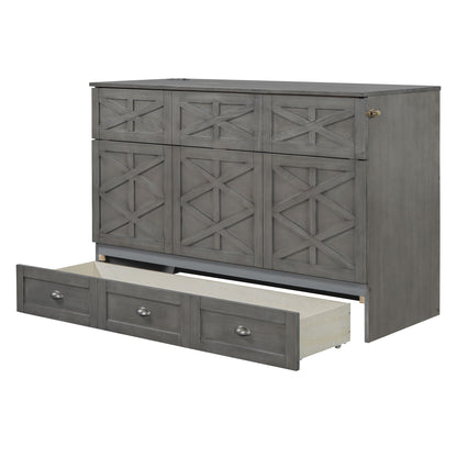 Murphy Bed With Large Drawers And USB Ports